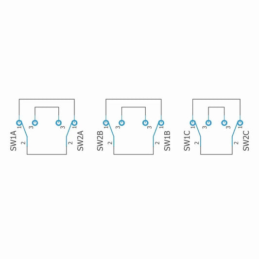 AUX 3PDT pack of 5